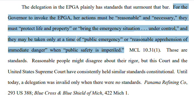 It's true the standards are broad. But there ARE standards. And this is to deal with emergencies! The whole point of the law was to give flexibility to deal with the emergencies that arise. /4