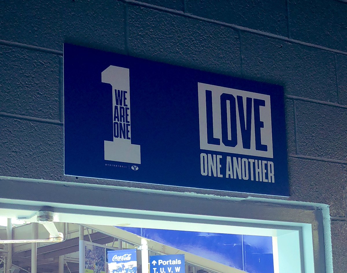 New addition to the Locker Room... Proud of our players and their commitment to making the world a better place. Player Led, Staff Supported, and Fan Fueled!! #LoveOneAnother #WeAreOne @BYUfootball