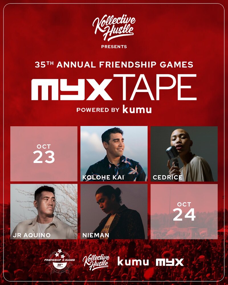 FG_2K22's tweet image. We are happy to announce that Nieman, Cedrice, J.R. Aquino and Kolohe Kai will be performing at #FriendshipGames35! 🇵🇭 🎤🎶 To stream their exclusive performances at FG, find us under “csufpasa” on YouTube Live or Kumu.