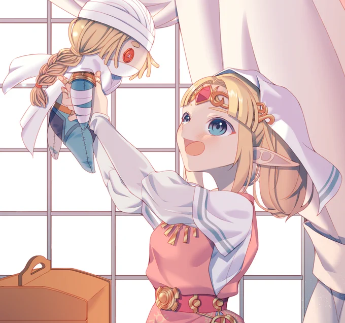 ※妄想設定
スマブラSPのゼルダちゃん、幼い子供の頃『シーク』と名付けた人形を作って「この子は弟のシークよ!いつか本物の人間の姿にしてあげるの」とか言ってたらかわいいな～～っていう私の100%妄想の絵です…?

(SSBU:Zelda Childhood in my imagination) 