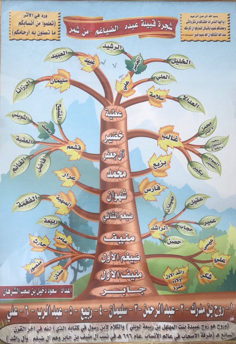 🇸🇦
شجرة قبيلة عبدة  ـ  الضياغم  ـ من شمر