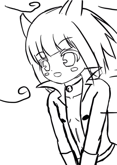 なんとなく描いた。キャットスーツちゃん自体久しぶりだなぁ・・・ 