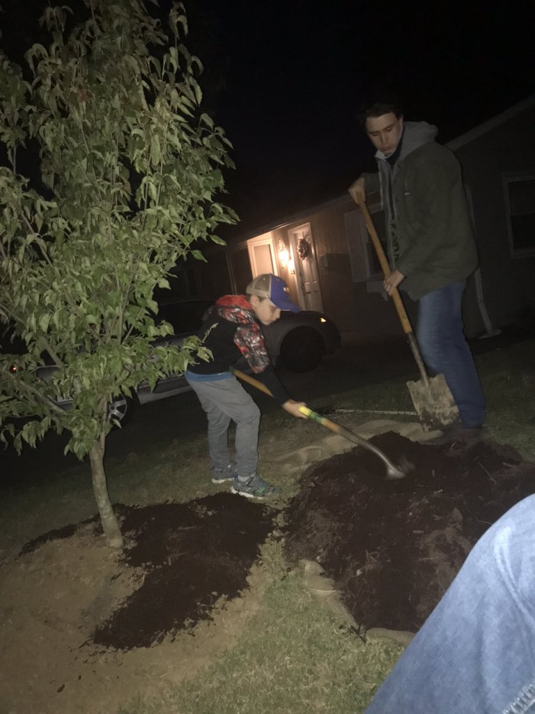 MFamilyMom's tweet photo. 1yr since my son’s death from #MitchellDisease.  Did many things in memory of him today.  Mailed in our #VOTE, watched #Marvel and @HamiltonMusical.  Ate @krispykreme and pumpkin muffins.  Planted a dogwood tree.  Spent time with #family.  Mitchell, I’ll ❤️ you forever. https://t.co/e7FW8YBtKS