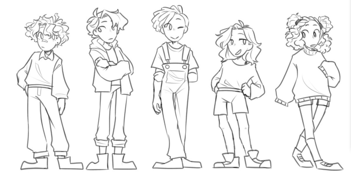 ANYWAYS HI !!! HERES A WIP OF AN OC LINEUP !!! (don't rt pls) 