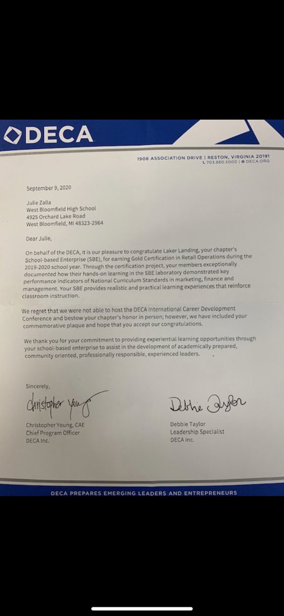 West Bloomfield DECA tweet media