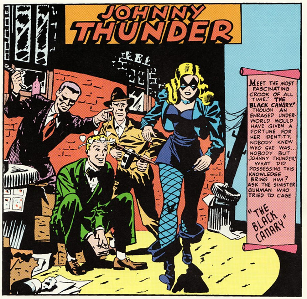 Originally by John Wentworth and Stan Ascheimer, by 1947 Johnny's strip in Flash was done by Robert Kanigher and a young Carmine Infantino, both future superstars of DC and beyond. They introduced a mysterious masked femme fatale villain to Johnny's stories in issue 86 (1947)