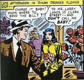 Here she was also given an origin - a policeman's daughter who failed her tests to become a policewoman herself and instead became a florist living a double life as the glamorous Black Canary. She was also the girlfriend (in both identities) of private eye Larry Lance.