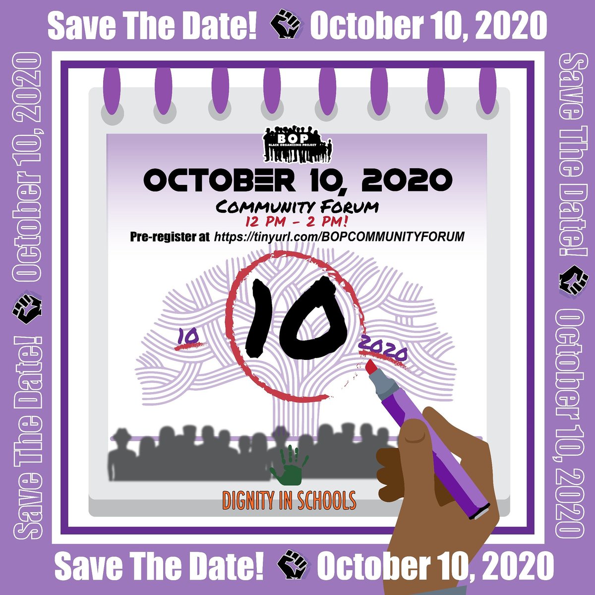 📣COMMUNITY CALL TO ACTION📣

We need you all to come out to our community forum Saturday 10/10 , 12-2pm Via zoom.

Oakland is leading the nation on police free schools &amp; NOW is the Time for TRANSFORMATION!  

Register in advance for this meeting:
tinyurl.com/BOPCOMMUNITYFO…