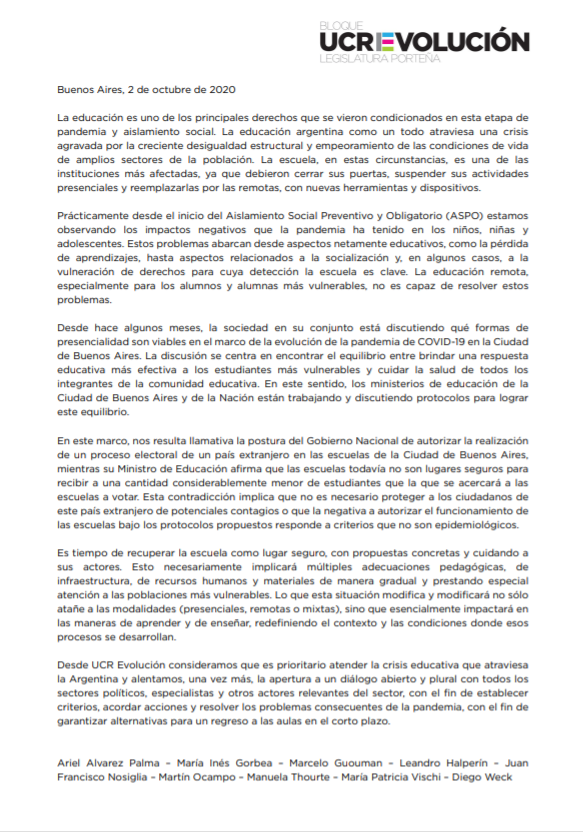 jfnosiglia's tweet photo. Comunicado del @bUCRevolucion sobre la apertura de escuelas y la vuelta a clases presenciales. cc @UCRCapital 
#PrimeroLaEducación #VolverALasAulas https://t.co/ND9il84sfV