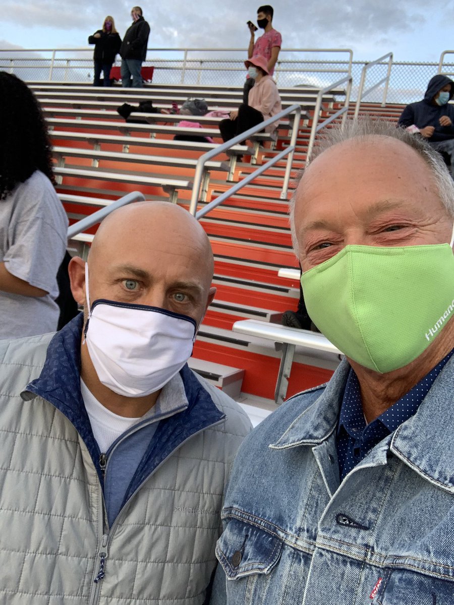jeffmayoroffice's tweet photo. Who’s ready for some football? Retired Fire Chief Eric Hedrick joined Mike to watch @jeffreddevils @RedDevils_WJHI home opener tonight against Madison on the new the turf @JeffHighSports. #JeffRedDevils #RedPrideFootball https://t.co/tP84JQiOnm