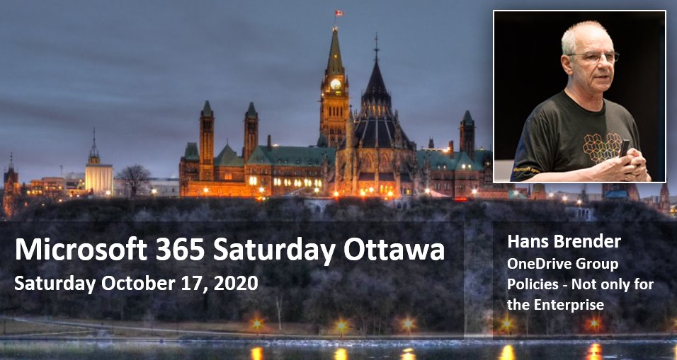 cham_wow's tweet photo. Want to learn how to apply group policies for OneDrive? Join @HansBrender #M365Ottawa @SPSOttawa by registering here: https://t.co/jEHR1dcslQ https://t.co/ulxqUAkR9A