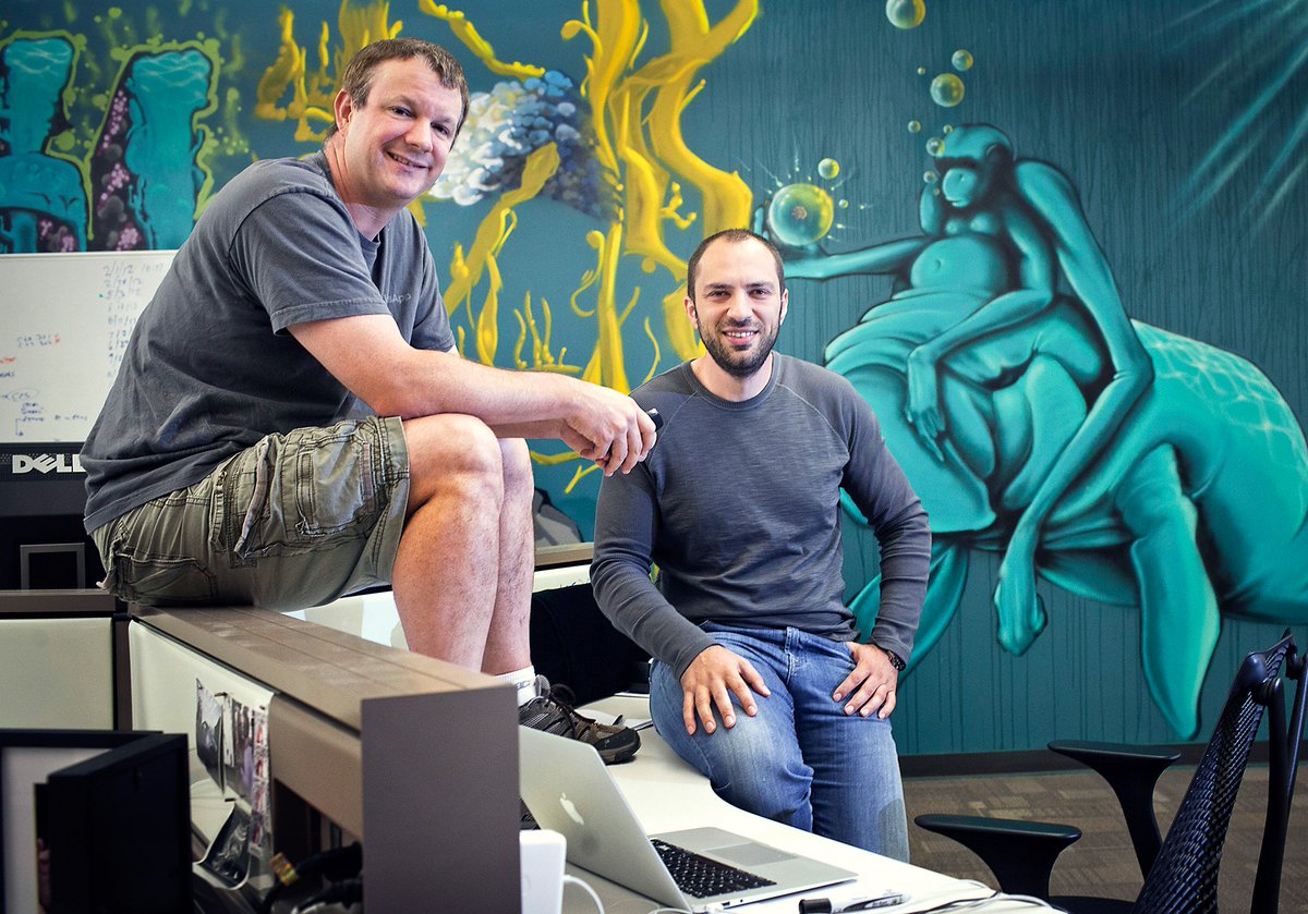 1) Jan Koum and Brian Acton cofounded WhatsApp in 2009 after both serving as Yahoo executives.They eventually sold the company to Facebook for $19 billion in 2014.Fun fact: Jan Koum had applied to work at Facebook and was rejected before starting WhatsApp.