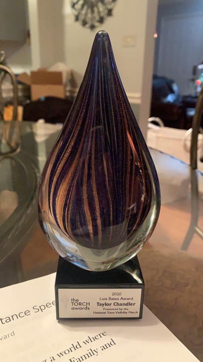 RealTayChaTLC's tweet photo. The @transmarchondc Torch Awards 2020! Lois L. Bates Award. Thank you, I’m honored to be recognized for the work I love to do♥️ #torchawards #ntvm #transmarchondc #BlackLivesMatter #BlackTransLivesMatter @UsHelpingUs @CapitalPrideDC @FLUX_AHF @GivesGoodRadio #Trump #iamtaylor https://t.co/1HOtFHAliS