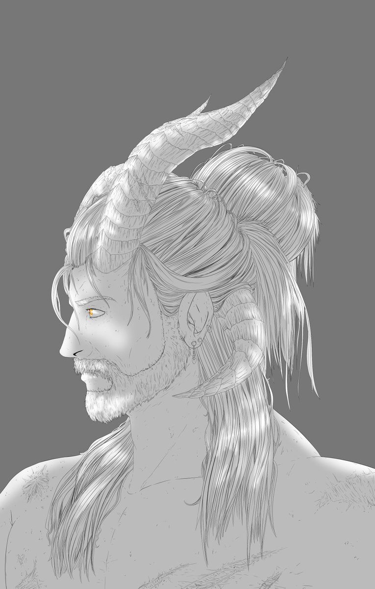 Metallicartist's tweet photo. Little lineart work for the Lovely @fluff_lady 's Benson in his human form. #artwork #lineart #Art #inktober https://t.co/U06hbbeUbK