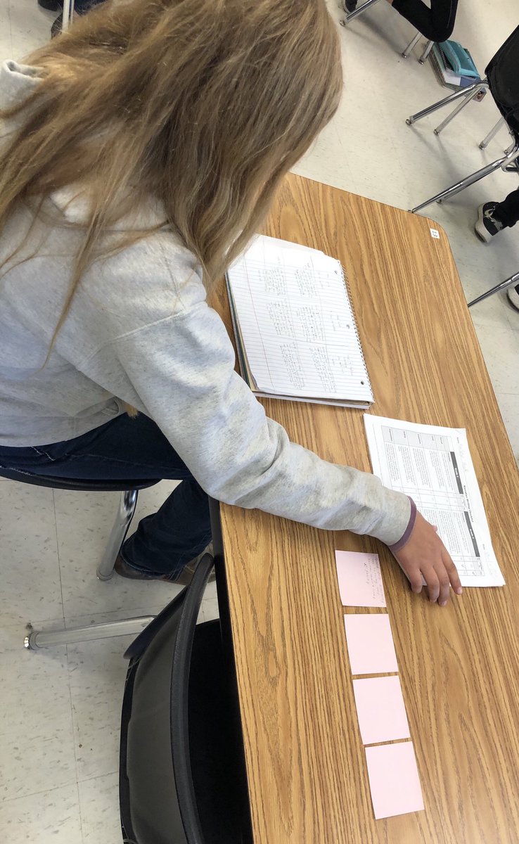 NorthCallawayMS's tweet photo. 6th ELA using our checklists to revise and edit Leads in our Personal Narratives! 
#MusicalStickyNotes #ThunderbirdProud https://t.co/vj6id3OD8a