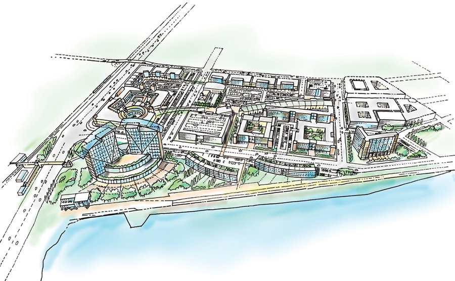 It's not ideal urbanism in many ways. Not super-close to the rail station, car ownership is assumed via a parking ratio of 1.1, closest retail (for now) is big box. But they are putting up what will be 1000's of homes, with much of the work starting since March.