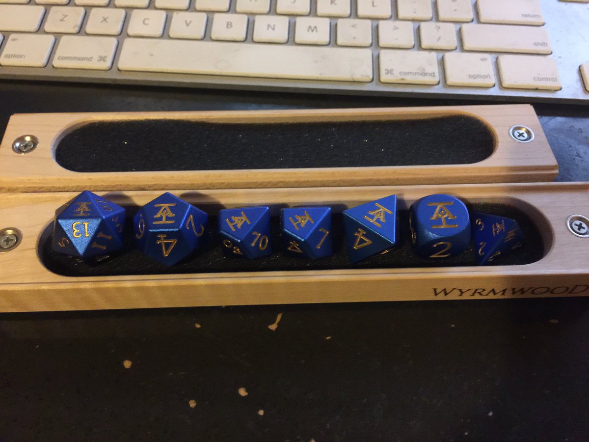 kanekruger's tweet photo. May these dice have the blessings of Tymora and #OminDran as a new crop of franchisees embark on their upcoming Grand Opening of the Eveningโs Crest Branch of #AcquisitionsInc. As their Regional Manager (DM), I hope @TychoBrahe blesses our success! https://t.co/m1pGtC3msU