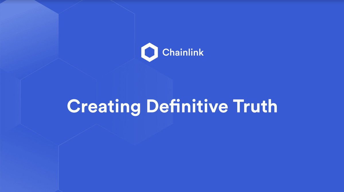 1/ Creating Definitive Truth, a thread giving insight on Sergey's recent presentation at  #SmartCon 2020 covering how  @Chainlink generates definitive truth about the real world, the acquisition of  http://deco.works  from  @Cornell, and much more #Chainlink  $LINK