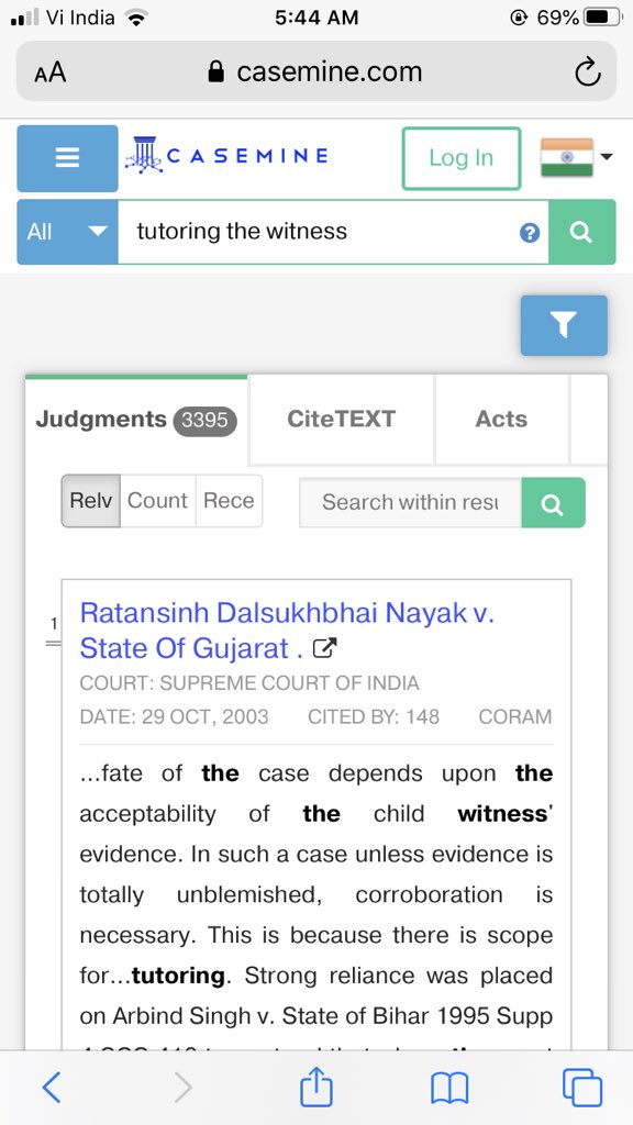 Coming back to  @TanushreePande and what she was doing at Hathras - check transcripts here - it is an open n shut case of a witness being tutored and not of media journalist doing her job. If u were to mine law websites, u will find thousands of case laws on this- chk pic below  https://twitter.com/theintrepid_/status/1311989038736261123