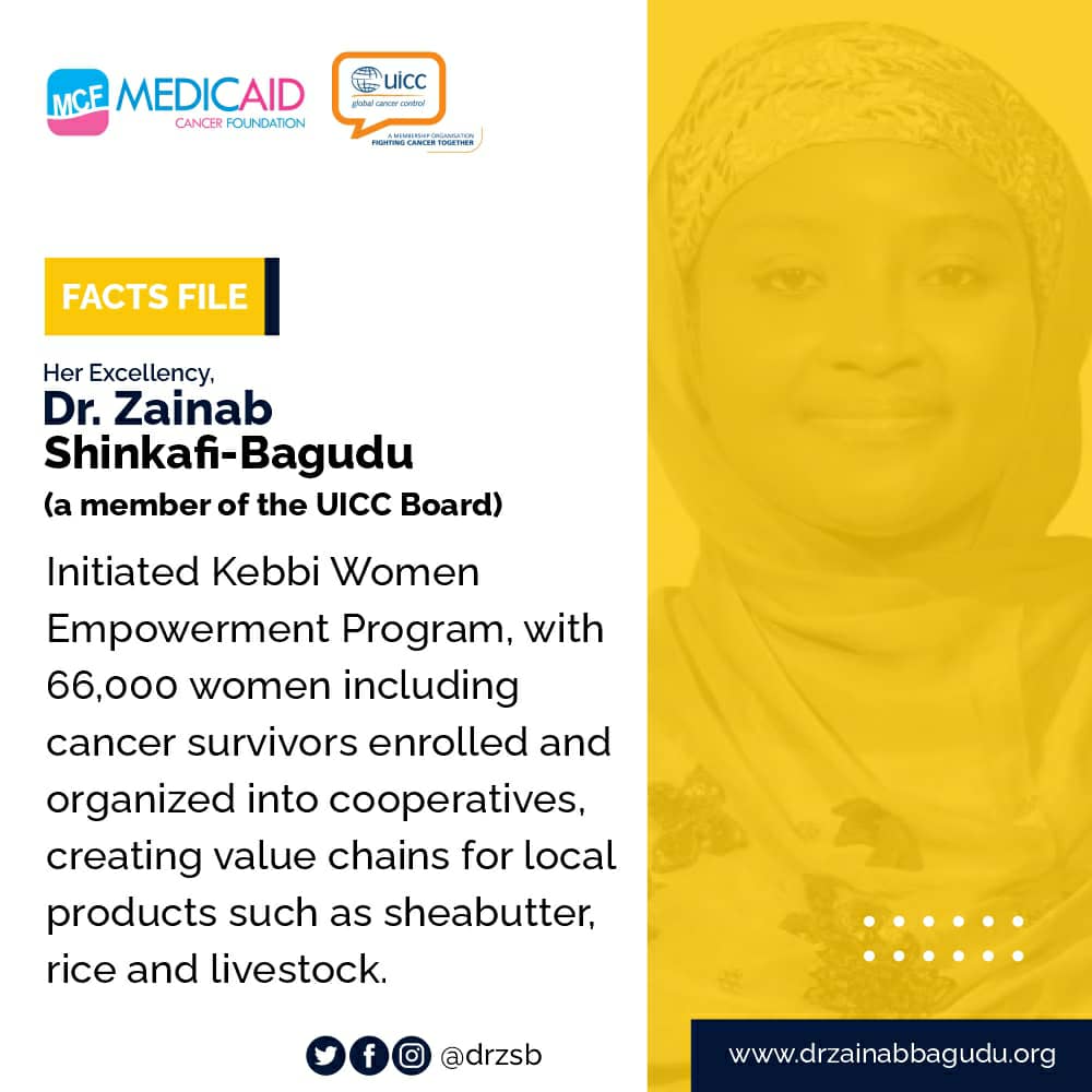 MalcolmAlkalee's tweet photo. #FactsFile: H.E Dr. Zainab Shinkafi-Bagudu @DrZSB, Founder & CEO @MedicaidcfP
#UICC #AfricanCancerCEOs #COVID19 #CancerOrganisations #UHC #WorldCancerCongress #BreastCancerAwarenessMonth2020 https://t.co/eXmhm1yq0A
