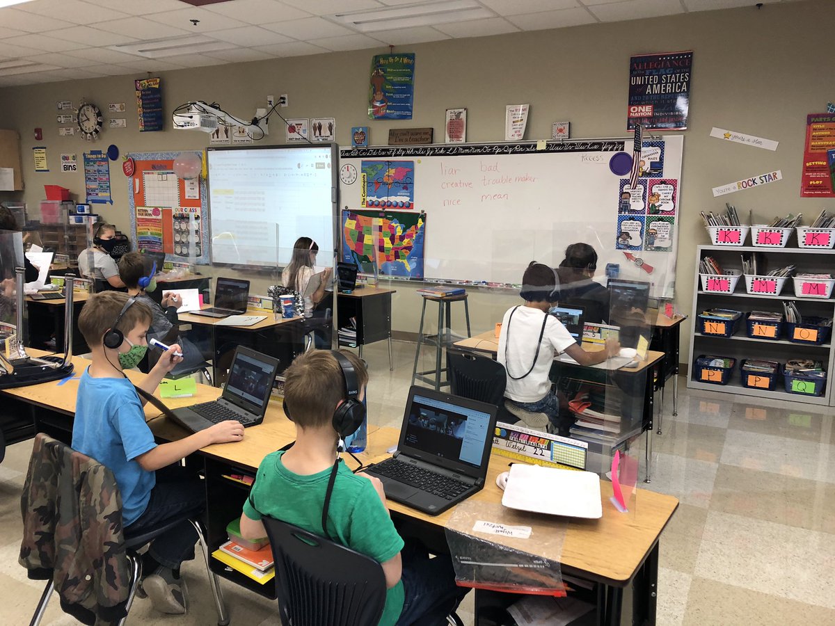 TeacherTrone's tweet photo. @jencarlson1 helped us do small group Google Meets today with our remote learners. We practiced rounding to the nearest 100. One group member was the “teacher” while the other group members solved the problems. #rowvastrong #rowvaelem https://t.co/uV57yxrIOr