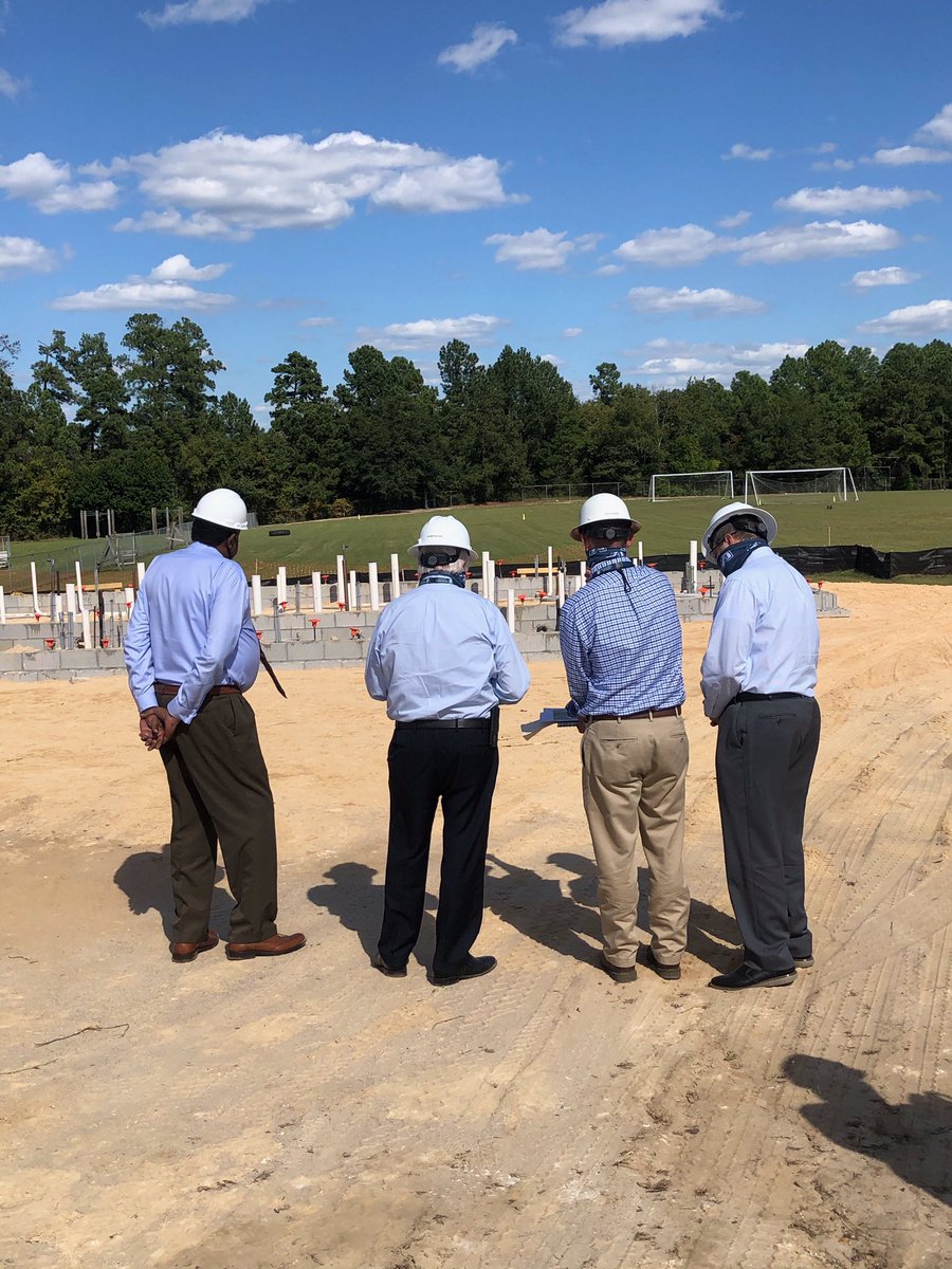 AUG_Baseball's tweet photo. Enjoyed having @PresKeel &amp; Russell Keen out to see the progress of Phase 1 of the     Baseball/Softball Complex. @AugustaJags @AUG_StudentLife @AUG_Softball https://t.co/QlLBLL5MKd