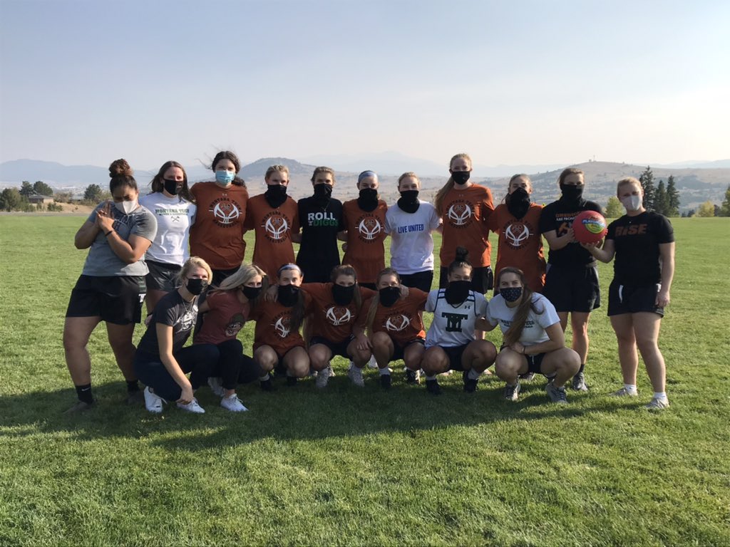montanatech_WBB's tweet photo. Practice starts Monday, so last day of conditioning for pre-season = FUN DAY! 
Little kickball action with a final score of 8-1!! But who’s counting??? #OutworkYourTalent🏀 #RollDiggs⚒ #Family https://t.co/c8XM2c0Lv1