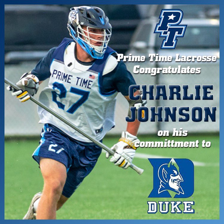 PT 2022 &amp; <a href="/Wick_Lax/">Brunswick Lacrosse</a> Defenseman Charlie Johnson commits to <a href="/DukeMLAX/">Duke Men's Lacrosse</a>! The #5 overall player in the <a href="/natlaxfed/">NLF</a> &amp; ⭐️⭐️⭐️⭐️⭐️/#8 recruit by <a href="/Inside_Lacrosse/">Inside Lacrosse</a> &amp; <a href="/tyxanders/">Ty Xanders</a>, Charlie is considered the premier defender in the class!#molded #bluedevils <a href="/ILPreps/">ILPreps</a>