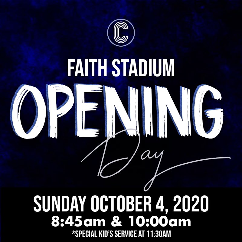 CCC_Church's tweet photo. Hey Faith Stadium Family! It’s time to praise, worship, sow & serve in the building again! Faith Stadium Opening Day is THIS Sunday, Oct 4th! Please be sure to register and visit our website at https://t.co/PjZDrwH8V2 for more details. See you SOON! 🙌🏽💯♥️ #CCC #IncreasingLives https://t.co/7bmc5gCMl7