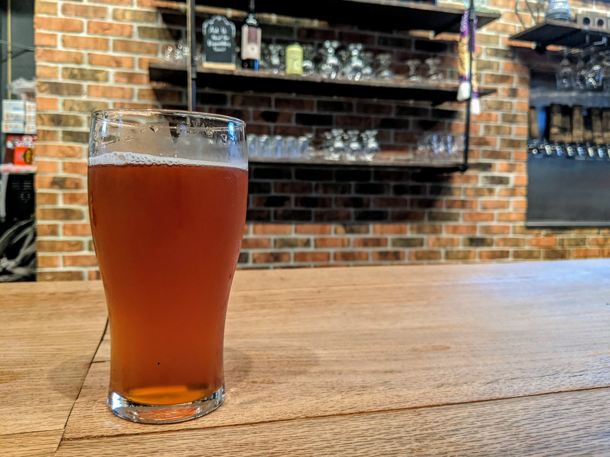 Enjoying some Oktoberfest while waiting on my Crowlers~ 🍻 <a href="/BearandPeacock/">The Bear & Peacock</a>
