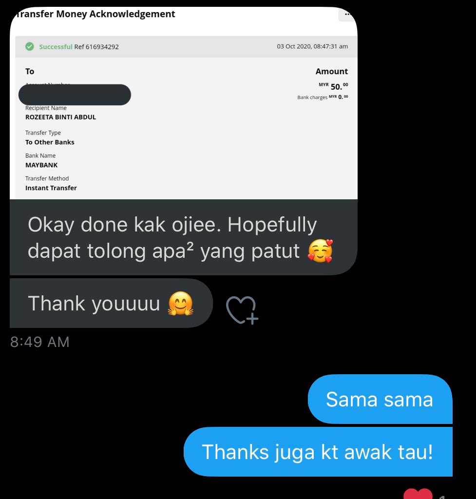 HAAA MASUK LAGIIII? UNTUNG GILA KORANG WEI!! AKU TAK TIPU MMG RAMAI YANG DM AKU MNTK NO ACCOUNT SBB NAK HULURKAN BANTUAN!