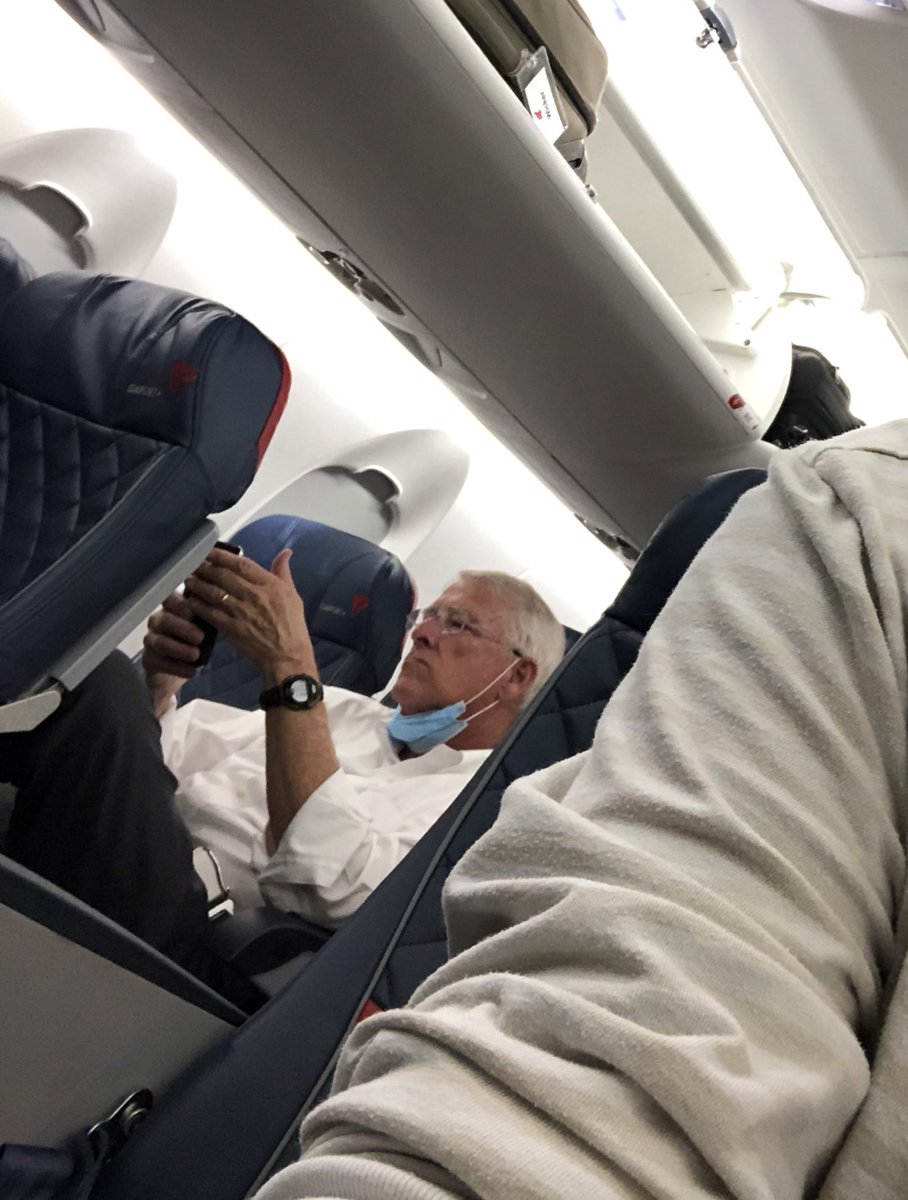 I’ve seen enough Republican senators test positive to tweet this photo. @SenatorWicker — because you refused to wear a mask on our @Delta flight last night, please let your fellow passengers know your status once you’ve been tested.