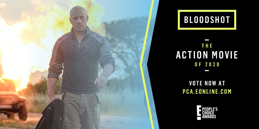Here’s your shot! #Bloodshot has been nominated for the E! @PeoplesChoice Awards. Retweet this to vote for it to win #TheActionMovie of 2020. 🔴