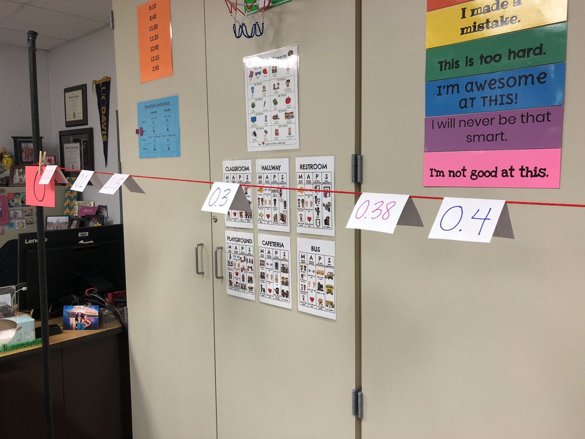 Mrs_Amy_Lawson's tweet photo. Amazing connections made with decimals on a “clothesline” number line! Thanks @MandyWendt for the awesome summer PD that made a huge impact on my students! #jrerocks #mathrocks https://t.co/YocvugfTRf
