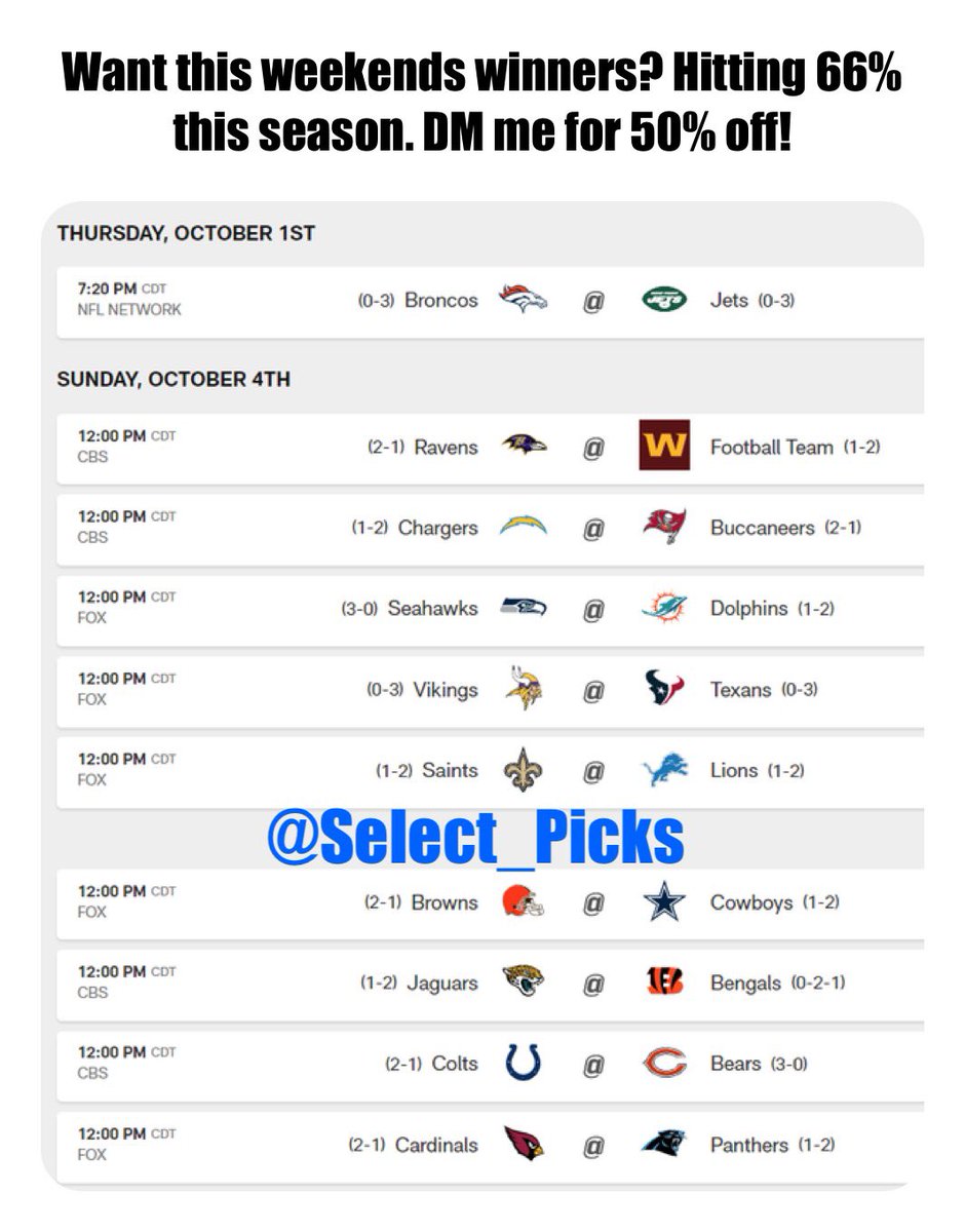 Select_Picks's tweet image. DM me now! #NFL