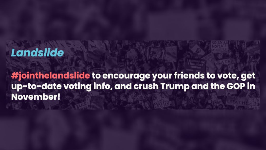 I've historically kept political posts off my music socials, but I feel our upcoming election is too important for artists to stay silent 🔕 I urge you to join my #Landslide2020 team.

Will you join my voting crew? ✊ Link in Bio!

#rockthevote #votingday #savedemocracy