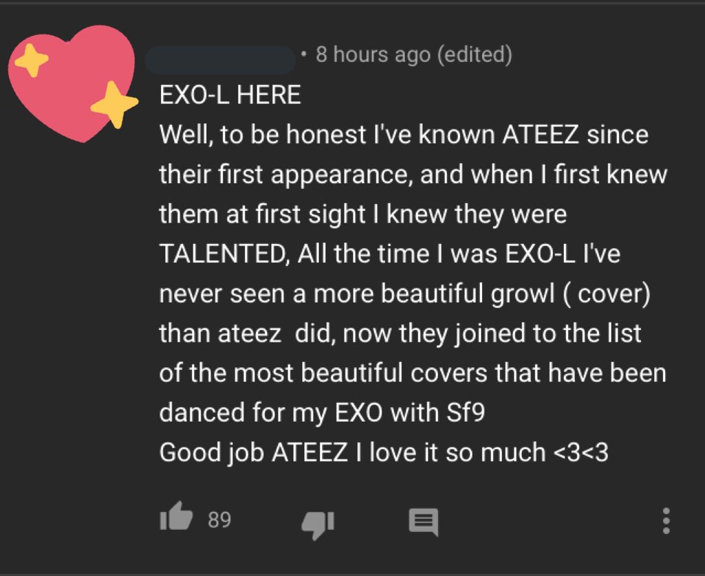thread of heartwarming comments from exo-ls on  #ATEEZ   growl relay dance to make you smile  thank you for showing lots of love & appreciation to our boys <33 @ATEEZofficial
