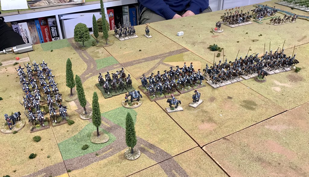 Paul89487518's tweet photo. Big battle #SharpePractice in progress with large French v Allied cavalry action on the right flank #spreadthelard https://t.co/8Mj0MoUiGT
