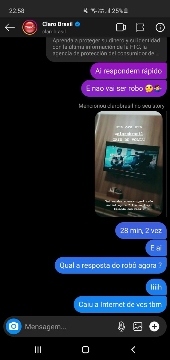 1742mm's tweet photo. @ClaroBrasil deve ter caído a Internet de vcs ai né.... https://t.co/8AFlYaI8Ga