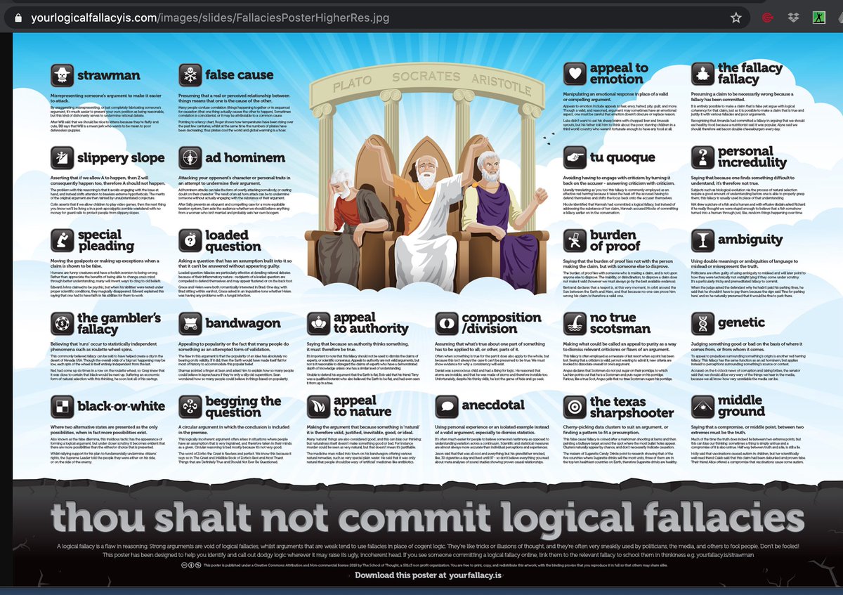 MONTYOG's tweet photo. @RealMoor interesting, I start them with a primer like #15LogicalFallacies..
no slight. It just helps avoid namecalling , and leaving off ramps, orΒ https://t.co/2CahYgadPJ https://t.co/3qzVVXo5QU