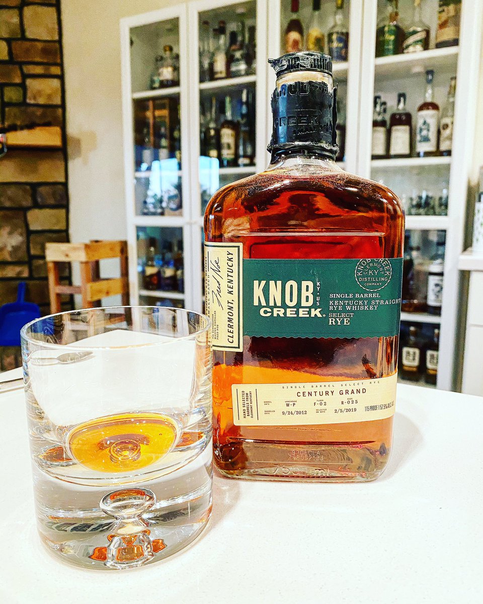 4. The heart of the matter! 2 oz. of your preferred Bourbon or Rye. Pictured here is a local charity store pick  @knobcreek that I’m obsessed with.I prefer a high proof (100+) Rye in my OF’s. It helps balance the whole drink because the proof and the rye grains bite back a bit