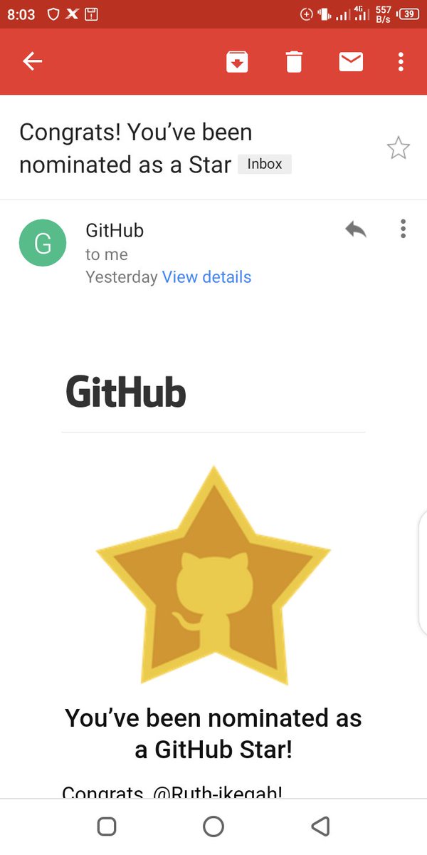 GitHub star nomination