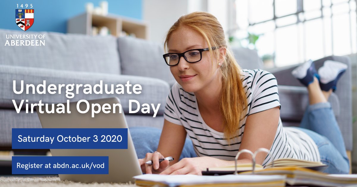 aberdeenuni's tweet photo. Today is the day! Our Virtual Open Day for undergraduate programmes runs across three sessions: 9-11am, 12-2pm, and 3-5pm BST. Register now and join us to chat about student life, find out more about our programmes, and more! https://t.co/H9LfFXzcAj https://t.co/fw1mDTeL5F