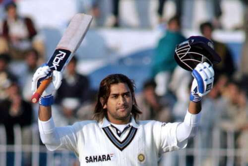 On his 5th test,Dhoni scored his first test hundred against Pakistan in Faisalabad, he was up against Akthar, Asif, Razzaq, Kaneria, Afridi but smashed 148 runs from 153 balls which included 19 fours & 4 sixes. He was the top scorer of the Indian innings.