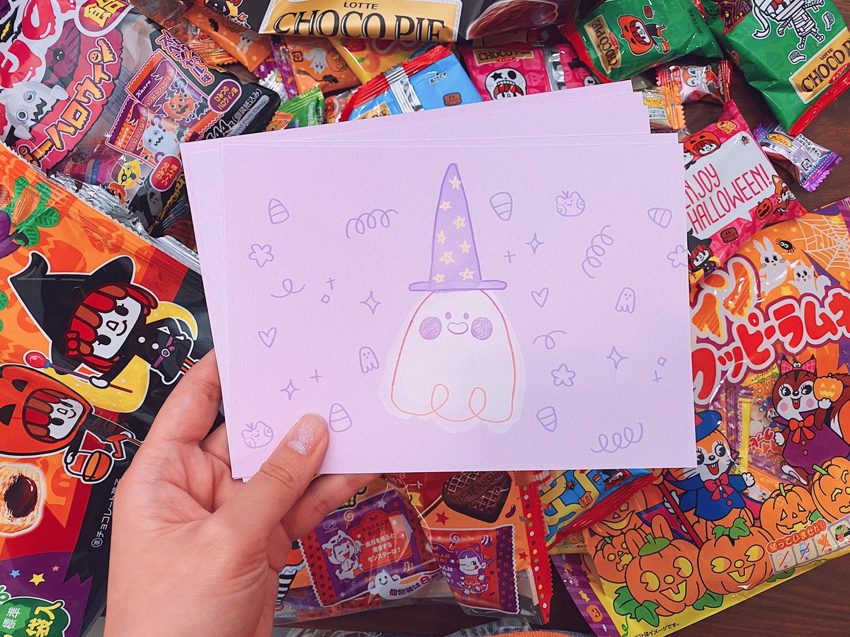 ?1. I bought too many Japanese candies
?2. My boo prints turned out AWESOME IT has such lovely soft lavender color!
?3. I'm so lucky to have found so many cool people. Through illustration or ACNH! I'm doing a Free Boo Print Giveaway Oct 3rd tomorrow on my birthday as a thanku 