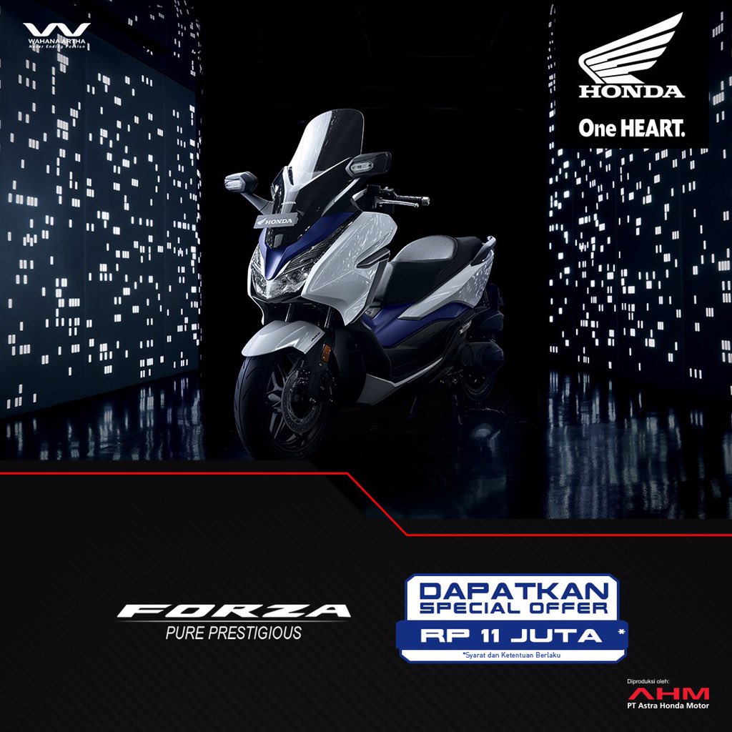 WahanaHonda's tweet photo. Untuk kenyamanan berkendara yang maksimal salah satu pilihannya ya #HondaForza, dijamin brosis pasti anteng layaknya duduk disofa ruang keluarga π
Ditambah promo diskon potongan DP dan angsuran hingga 5.5jt.
#PurePrestigious
#WahanaHonda
#WahanaJakarta
#WahanaTangerang https://t.co/l2JTkIWq0K
