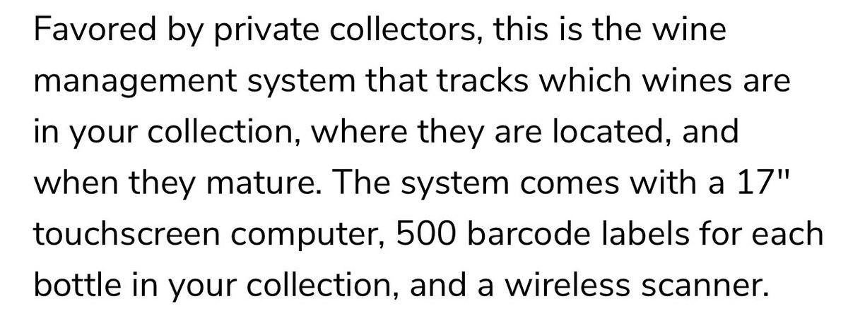 A $4000 system that reminds you where you put your 500 bottles of wine in your house, a very relatable problem we all struggle with from time to time.