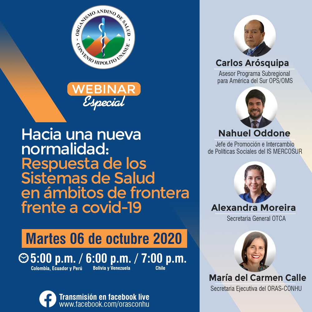 SveniaHernande1's tweet photo. "Hacia una nueva normalidad: Respuesta de los Sistemas de Salud en ámbitos de frontera frente a #COVID19"  
🗓 Martes 6 de octubre de 2020. 5:00 pm (Colombia, Ecuador y Perú) 6:00 pm (Bolivia y Venezuela) 7:00 pm (Chile)
✅ Acceso libre a través de Facebook live https://t.co/S8YDPqnaUL
