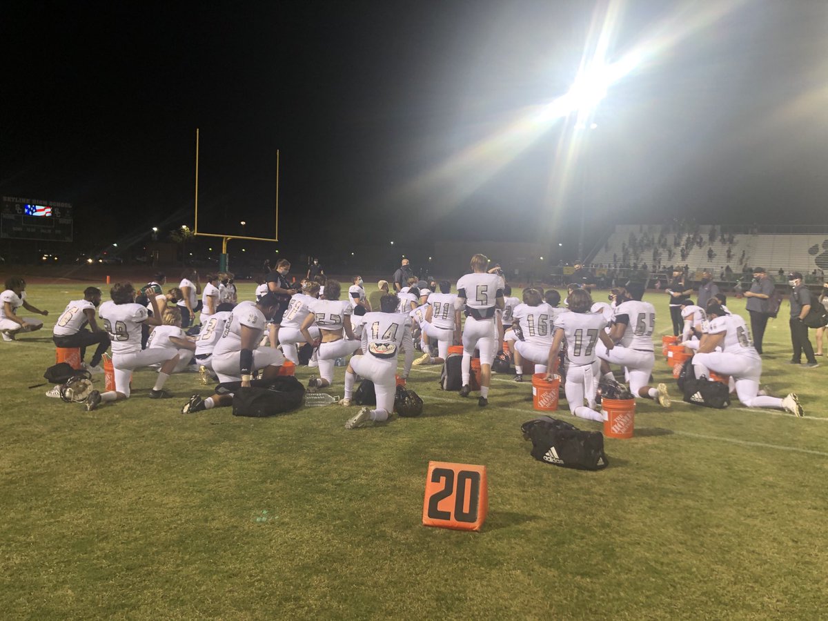mrhs_athletics's tweet photo. Final score ⁦@MtRidgeFootball⁩ 43 - Skyline 13.  Great night to be a Mountain Lion!

GO RIDGE https://t.co/4cFNeiS1BR