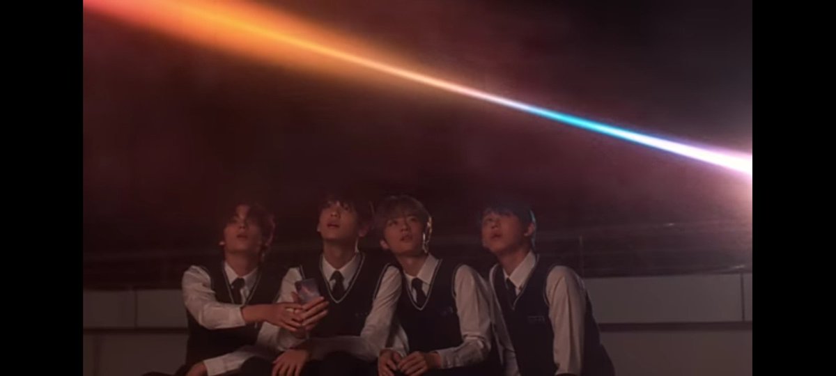BTS and TxT is calling them. This meteor (?) Is En—. You can see their presence in BTS' 2019 MAMA, TxT's Run Away and TxT's Eternity.